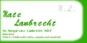 mate lambrecht business card